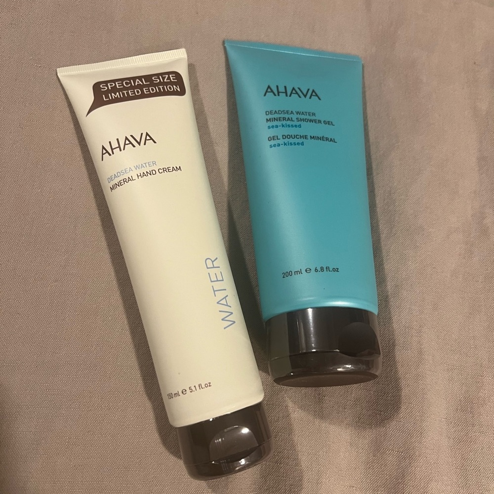 AHAVA deadsea mineral hand cream and shower gel bundle